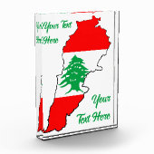Libanon kaart met vlag fotoblokken (Links)