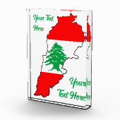 Libanon kaart met vlag fotoblokken (Rechts)