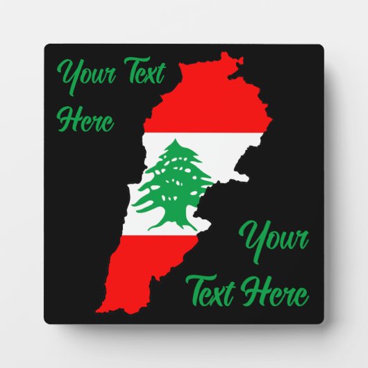 Libanon kaart met vlag fotoplaat (Voorkant)