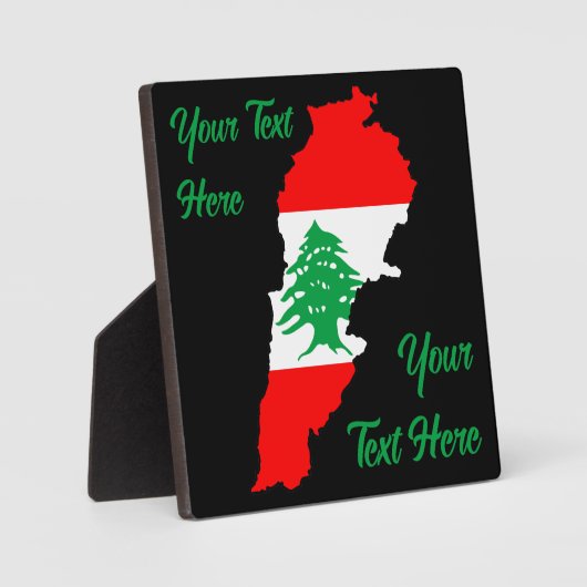 Libanon kaart met vlag fotoplaat (Voorkant)