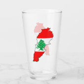 Libanon kaart met vlag glas (Achterkant)
