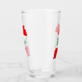 Libanon kaart met vlag glas (Rechts)