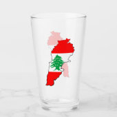 Libanon kaart met vlag glas (Voorkant)