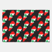 Libanon kaart met vlag inpakpapier vel (Voorkant)