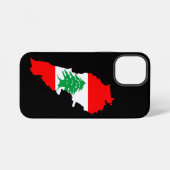 Libanon kaart met vlag iPhone hoesje (Achterkant horizontaal)