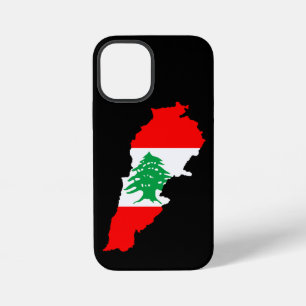 Libanon kaart met vlag iPhone 12 mini hoesje