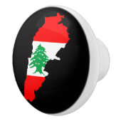 Libanon kaart met vlag keramische knop (Rechts)