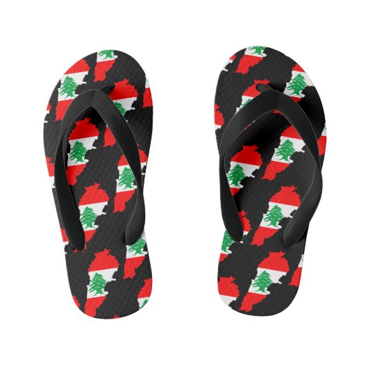 Libanon kaart met vlag kinder teenslippers (Voetbed)