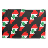 Libanon kaart met vlag kussensloop (Achterkant)