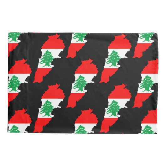 Libanon kaart met vlag kussensloop (Achterkant)