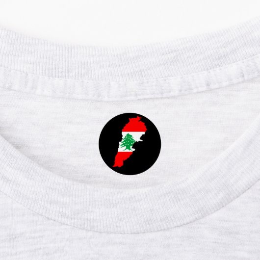Libanon kaart met vlag labels (Aangebracht)
