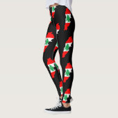 Libanon kaart met vlag leggings (Links)