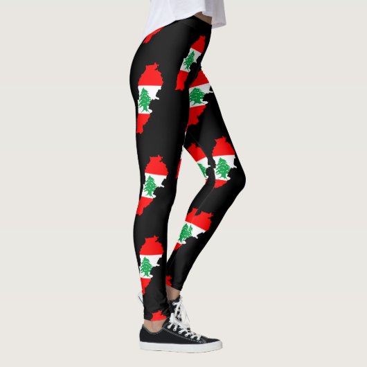 Libanon kaart met vlag leggings (Rechts)