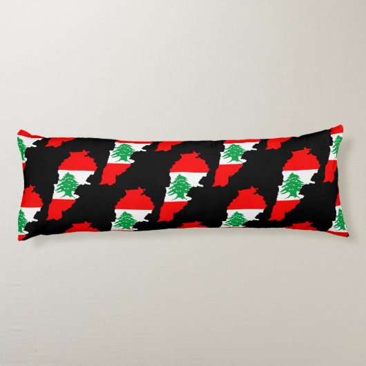 Libanon kaart met vlag lichaamskussen (Achterkant)