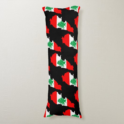 Libanon kaart met vlag lichaamskussen (Voorkant Verticaal)