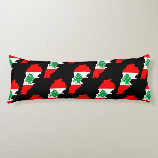 Libanon kaart met vlag lichaamskussen (Voorkant)