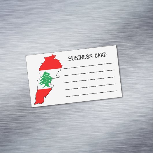 Libanon kaart met vlag magnetisch visitekaartje (Voorbeeld)