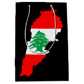 Libanon kaart met vlag medium cadeauzakje (Voorkant)