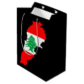 Libanon kaart met vlag medium cadeauzakje (Achterkant Gekanteld)