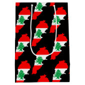 Libanon kaart met vlag medium cadeauzakje (Achterkant)