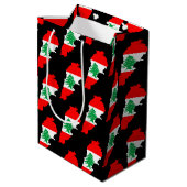 Libanon kaart met vlag medium cadeauzakje (Achterkant Gekanteld)