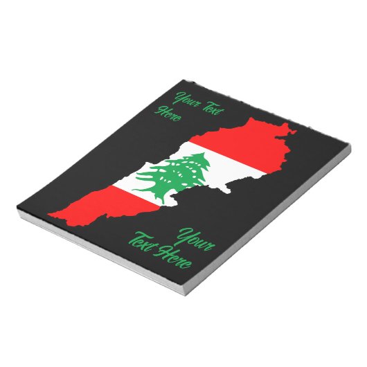 Libanon kaart met vlag notitieblok (Linkerzijde)