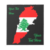 Libanon kaart met vlag notitieblok (Voorkant)