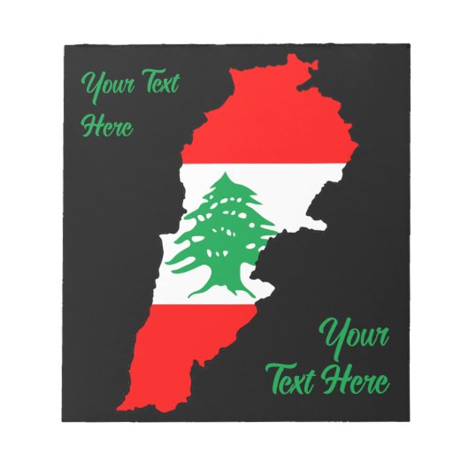 Libanon kaart met vlag notitieblok (Voorkant)