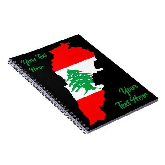 Libanon kaart met vlag notitieboek (Rechterzijde)