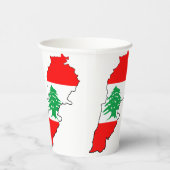 Libanon kaart met vlag papieren bekers (Rechts)