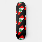 Libanon kaart met vlag persoonlijk skateboard (Voorkant)