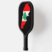 Libanon kaart met vlag pickleball paddle (Links)