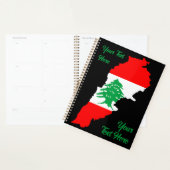 Libanon kaart met vlag planner (Display)