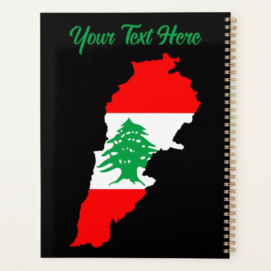 Libanon kaart met vlag planner