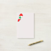 Libanon kaart met vlag post-it® notes (Op bureau)