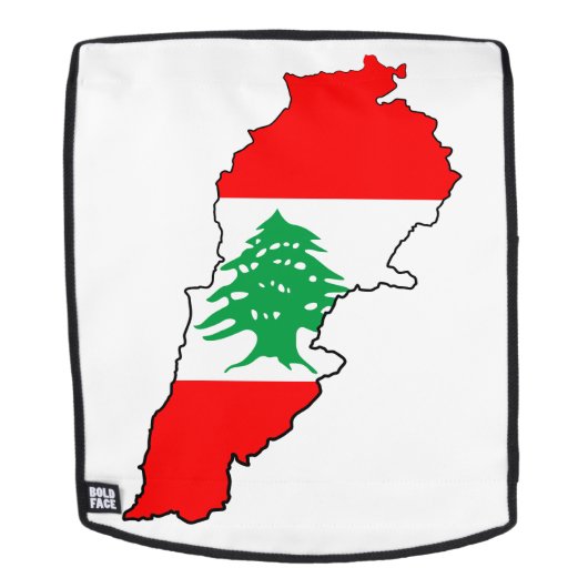 Libanon Kaart met Vlag Rugtassen (Verwijderbaar gezicht)