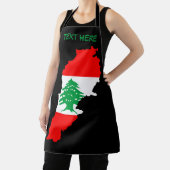 Libanon kaart met vlag schort (Insitu)