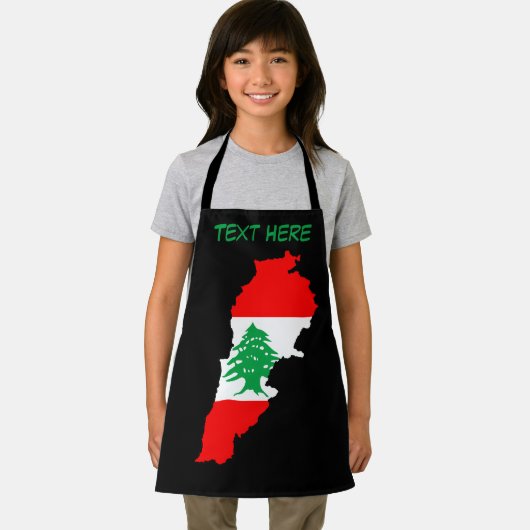 Libanon kaart met vlag schort (Insitu)