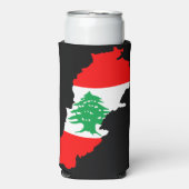 Libanon kaart met vlag seltzer blikjeskoeler (Seltzer Voorkant)