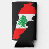 Libanon kaart met vlag seltzer blikjeskoeler (Achterkant)