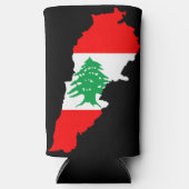 Libanon kaart met vlag seltzer blikjeskoeler (Voorkant)