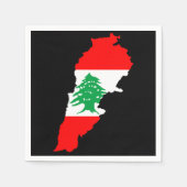 Libanon kaart met vlag servet (Voorkant)