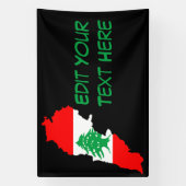 Libanon kaart met vlag spandoek (Verticaal)