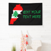 Libanon kaart met vlag spandoek (Insitu)