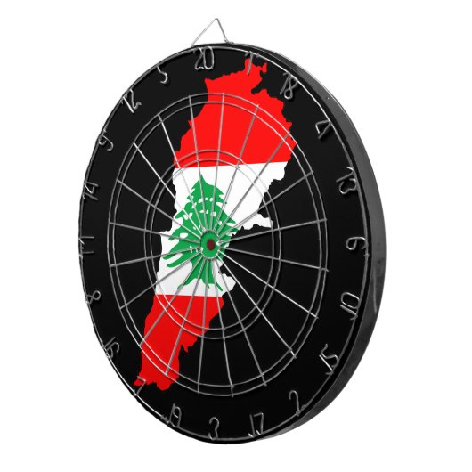 Libanon Kaart met Vlag Stenen Magneet Dartbord (Voorkant Rechts)