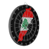 Libanon Kaart met Vlag Stenen Magneet Dartbord (Voorkant Links)