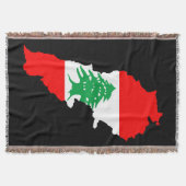 Libanon Kaart met Vlag Stenen Magneet Deken (Voorkant)