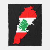 Libanon Kaart met Vlag Stenen Magneet Fleece Deken (Voorkant)