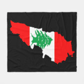 Libanon Kaart met Vlag Stenen Magneet Fleece Deken (Voorkant (Horizontaal))