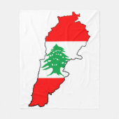 Libanon Kaart met Vlag Stenen Magneet Fleece Deken (Voorkant)